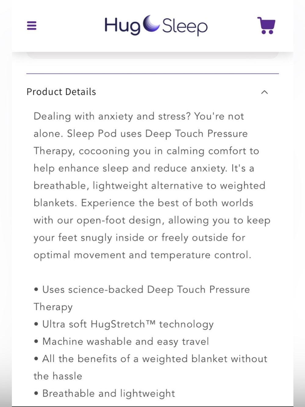 Hug Sleep Pod Hooded Swaddle Wearable Blanket Comfort Anxiety Adult S Gray Relax - Picture 7 of 10